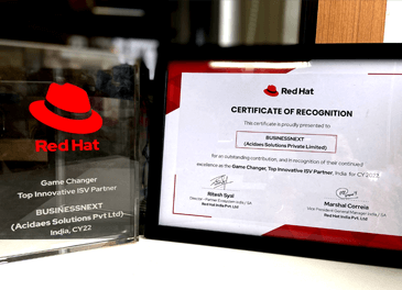 BUSINESSNEXT Wins the Red Hat Top Innovative Independent Software Vendor Partner Award