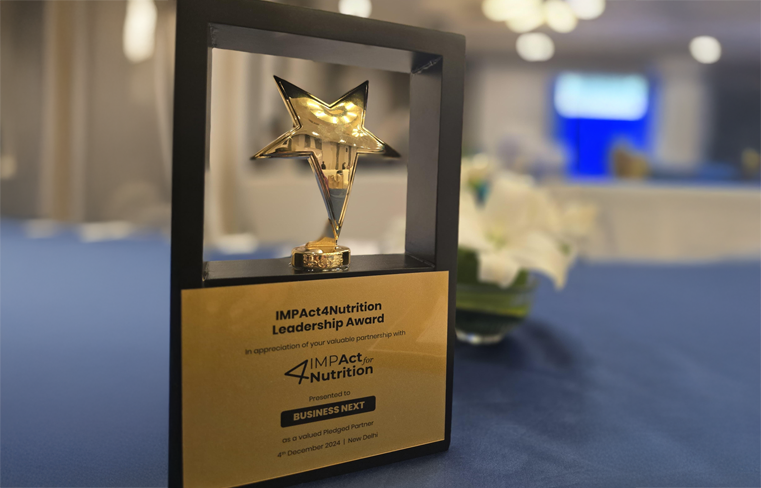 BUSINESSNEXT honored as IMPAct4Nutrition champion by NITI Aayog in partnership with UNICEF for promoting employee wellness.