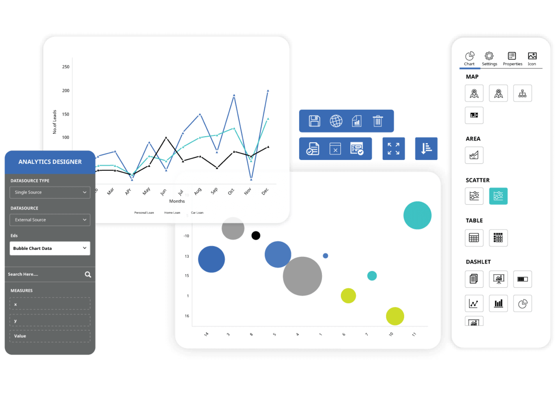 Create your own dashboard with our Dashboard Designer